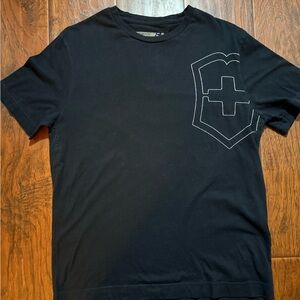 Victorinox Men's Black T-Shirt with Shield Design - size M - used in good cond